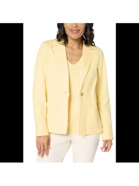 NEW Joan Rivers Honeysuckle Yellow Single-Button Blazer Jacket